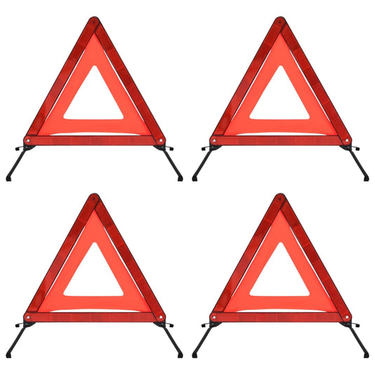 Vidaxl gevarendriehoeken 4 st 56,5x36,5x44,5 cm rood