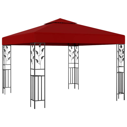 Vidaxl prieel met led-lichtslinger 3x3 m wijnrood