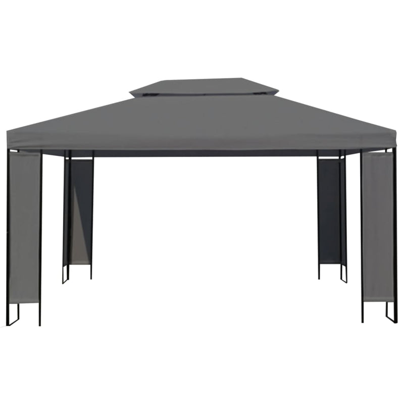 Load image into Gallery viewer, VidaXL Prieel met LED-lichtslinger 3x4 m antracietkleurig
