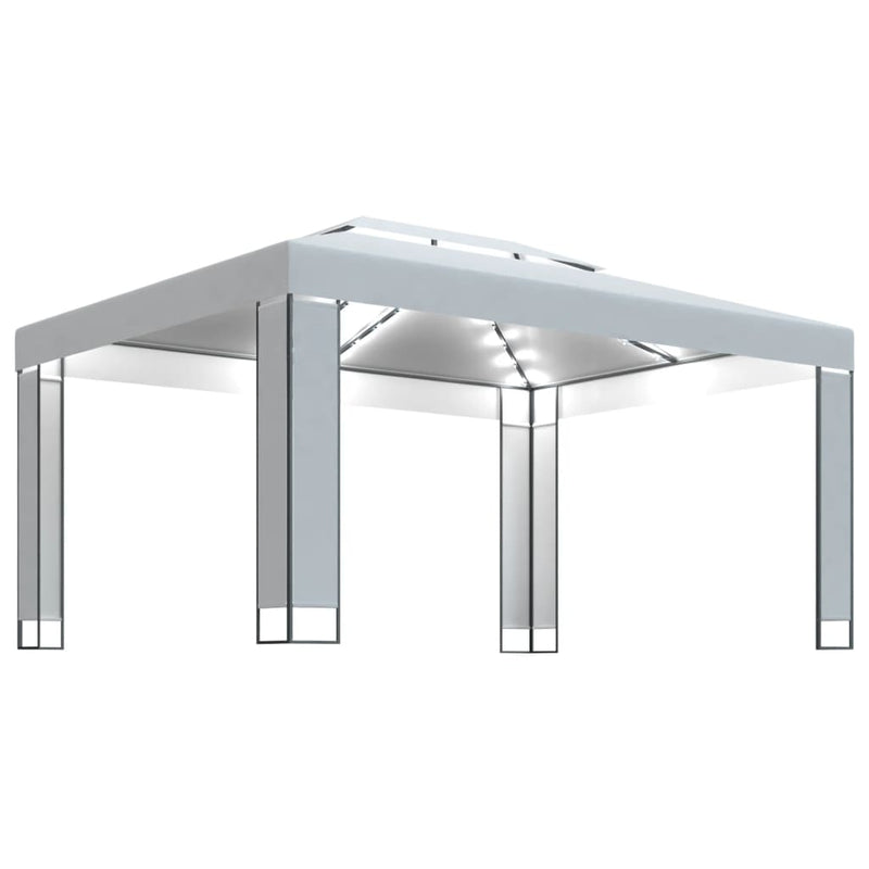 Load image into Gallery viewer, VidaXL Prieel met LED-lichtslinger 3x4 m wit
