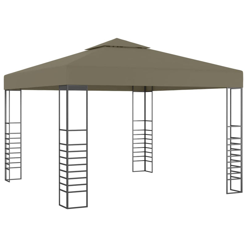 ギャラリービューアに画像をロードする, Vidaxl tuinpaviljoen met led-lichtslinger 3x3 m taupe
