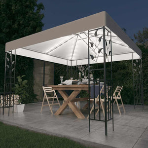 Vidaxl prieel met led-lichtslinger 3x3 m wit