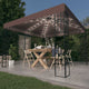 Vidaxl prieel met led-lichtslinger 3x3 m taupe