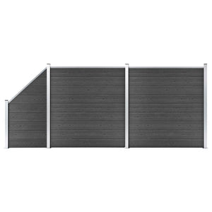 VidaXL Schuttingpanelenset 446x(105-186) cm HKC zwart