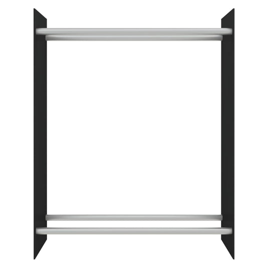 Vidaxl haardhoutrek 80x35x100 cm gehard glas zwart