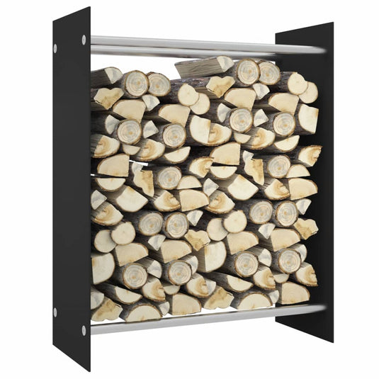 Vidaxl haardhoutrek 80x35x100 cm gehard glas zwart