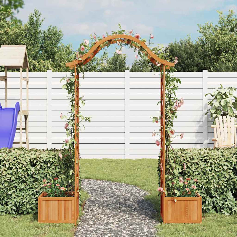 Load image into Gallery viewer, Vidaxl pergola met plantenbak massief vurenhout
