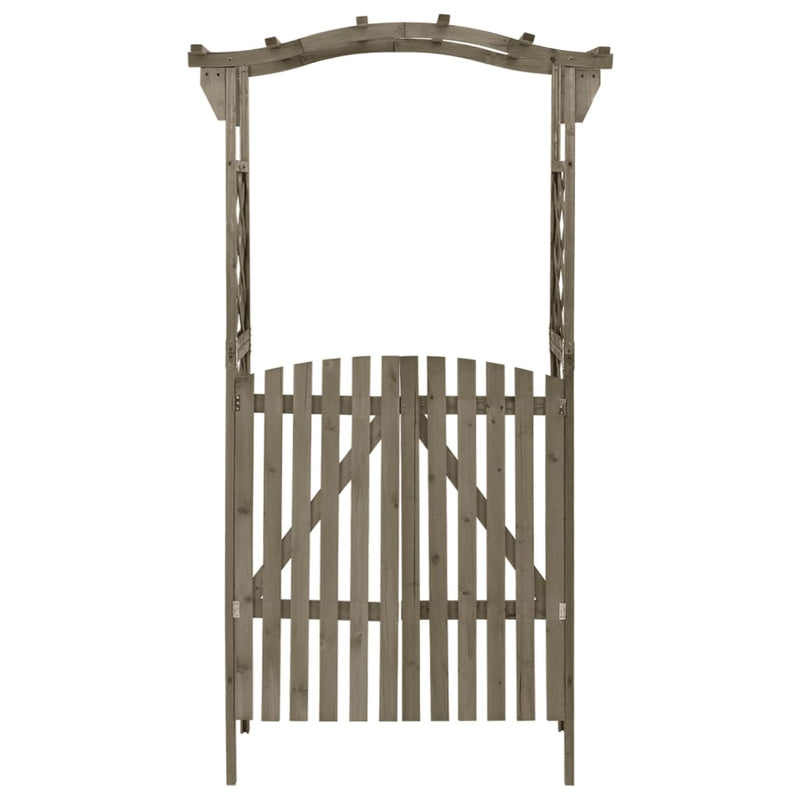 Load image into Gallery viewer, Vidaxl pergola met poort 116x40x204 cm massief vurenhout grijs

