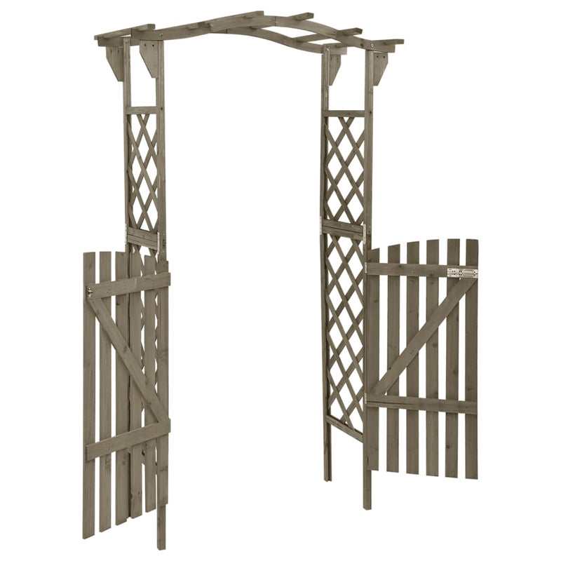 Load image into Gallery viewer, Vidaxl pergola met poort 116x40x204 cm massief vurenhout grijs
