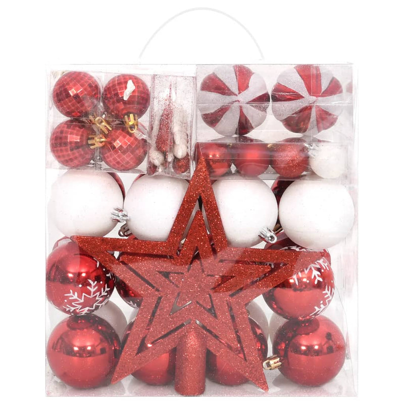 Load image into Gallery viewer, VidaXL 64-delige Kerstballenset rood en wit
