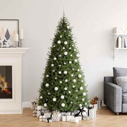 Vidaxl 120-delige kerstballenset met piek en 300 led's wit en grijs