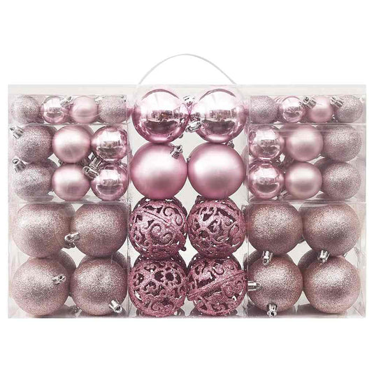 Vidaxl 100-delige kerstballenset roze