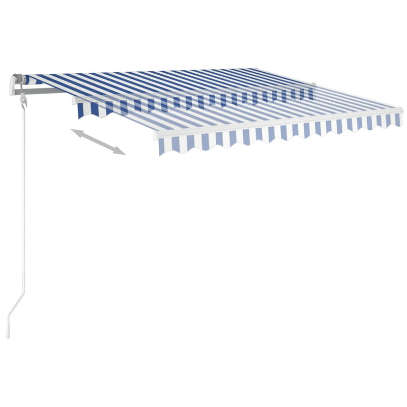 Afbeelding laden in galerijviewer, Vidaxl luifel automatisch uittrekbaar 300x250 cm blauw en wit
