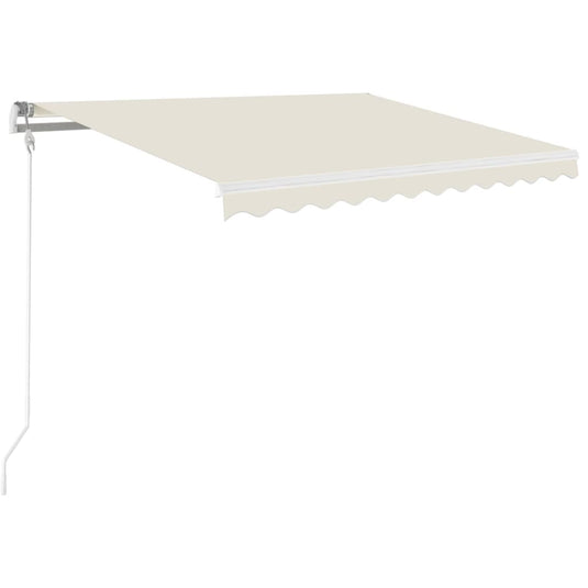 Vidaxl luifel handmatig uittrekbaar met led 350x250 cm crèmekleurig
