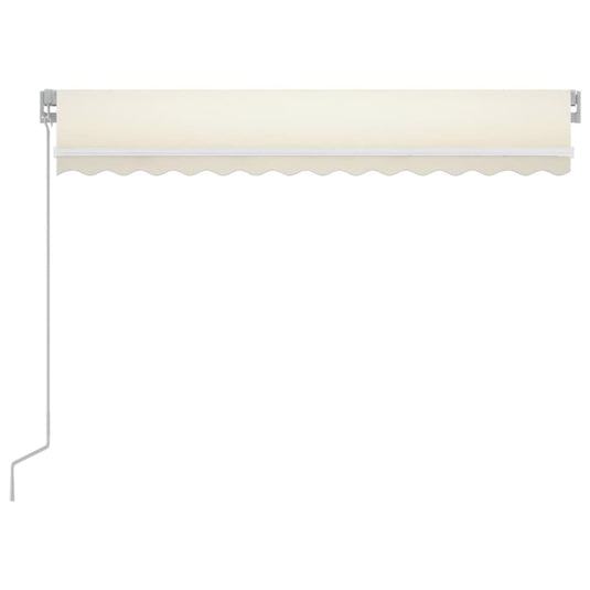 Vidaxl luifel handmatig uittrekbaar met led 350x250 cm crèmekleurig