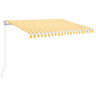 Vidaxl luifel handmatig uittrekbaar met led 350x250 cm geel en wit