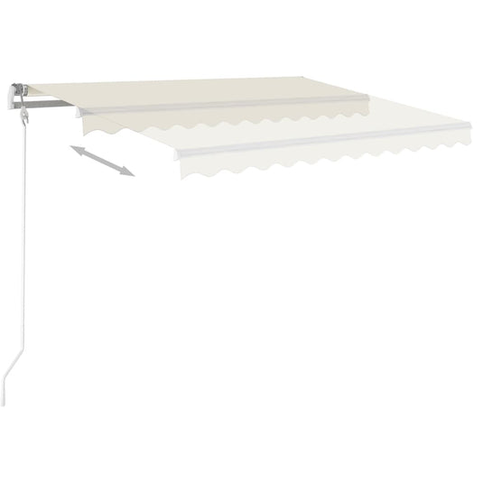 Vidaxl luifel automatisch met led en windsensor 350x250 cm crèmekleur