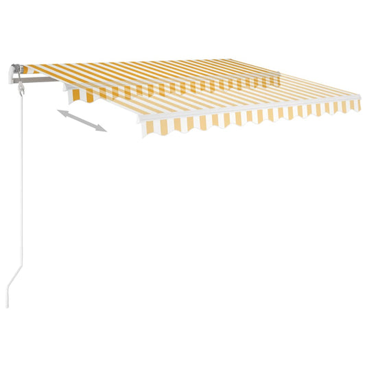 Vidaxl luifel automatisch met led en windsensor 350x250 cm geel en wit