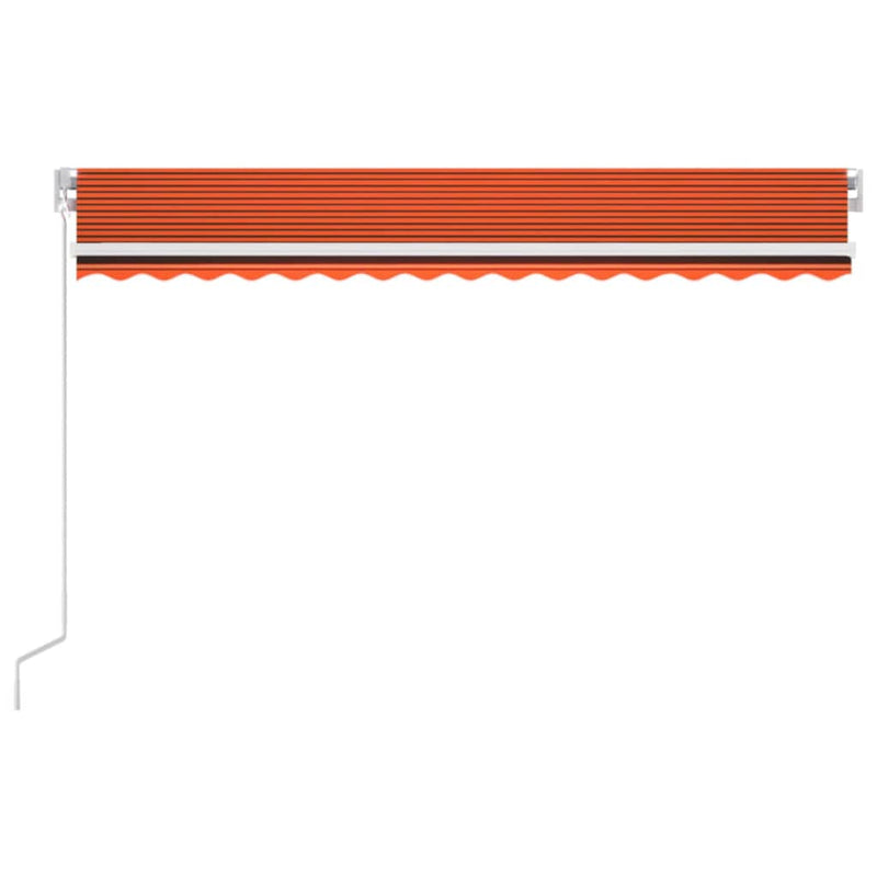 Load image into Gallery viewer, Vidaxl luifel handmatig uittrekbaar met led 400x300 cm oranje en bruin
