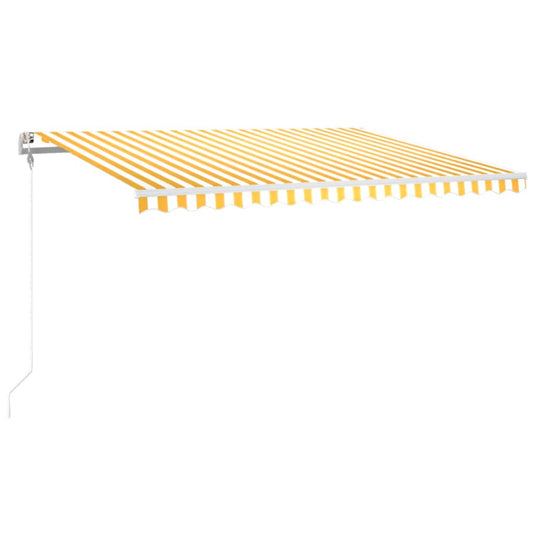 VidaXL Luifel automatisch met LED en windsensor 400x300 cm geel en wit