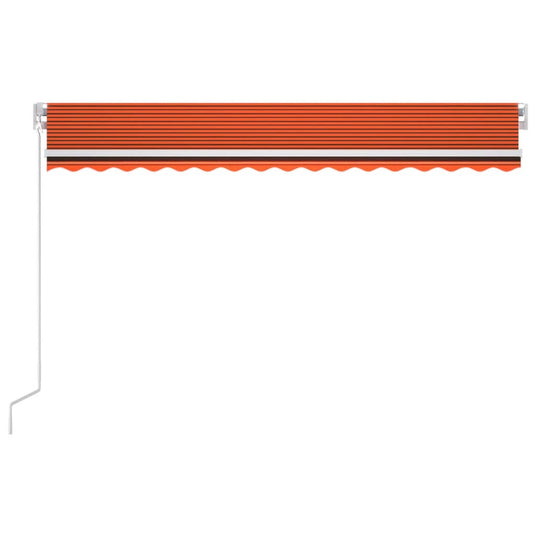 VidaXL Luifel automatisch met LED windsensor 400x300 cm oranje bruin