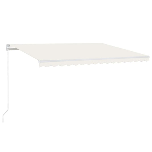 VidaXL Luifel handmatig uittrekbaar met LED 450x300 cm crèmekleurig