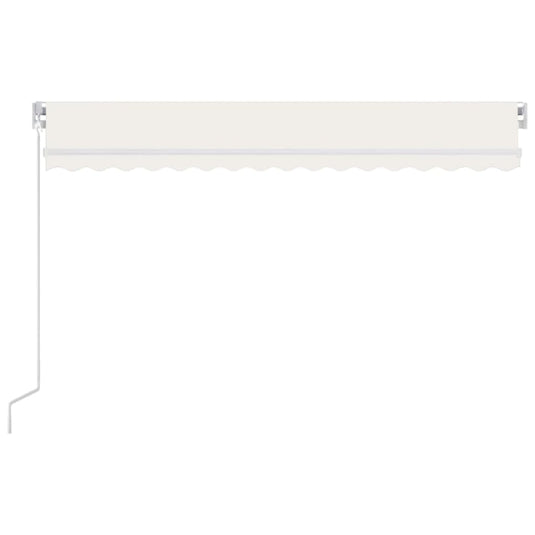 VidaXL Luifel handmatig uittrekbaar met LED 450x300 cm crèmekleurig