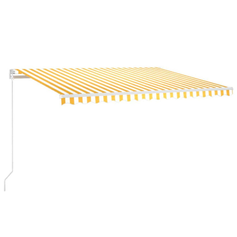 Load image into Gallery viewer, VidaXL Luifel automatisch met LED en windsensor 450x300 cm geel en wit
