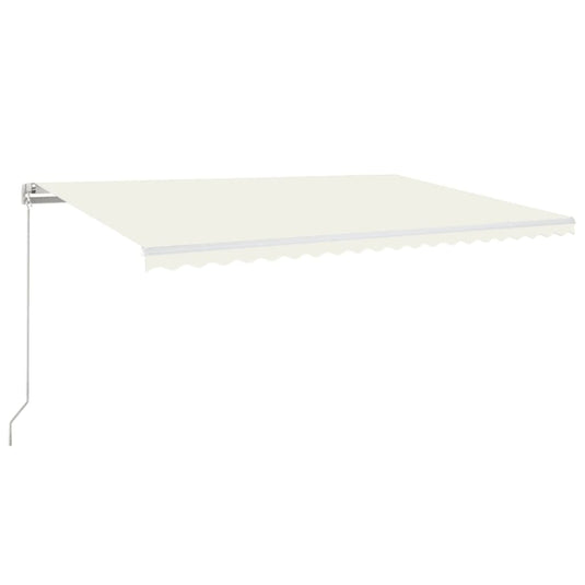 VidaXL Luifel handmatig uittrekbaar met LED 500x300 cm crèmekleurig