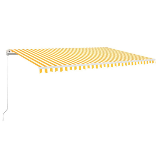 VidaXL Luifel handmatig uittrekbaar met LED 500x300 cm geel en wit