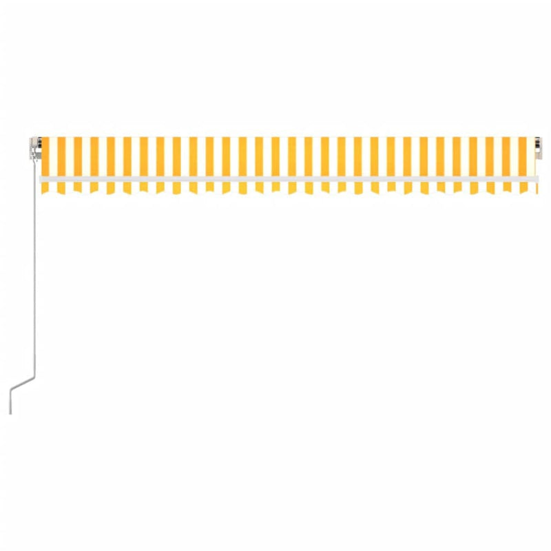 Load image into Gallery viewer, VidaXL Luifel handmatig uittrekbaar met LED 500x300 cm geel en wit
