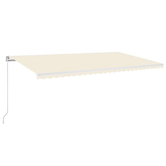VidaXL Luifel handmatig uittrekbaar met LED 600x300 cm crèmekleurig