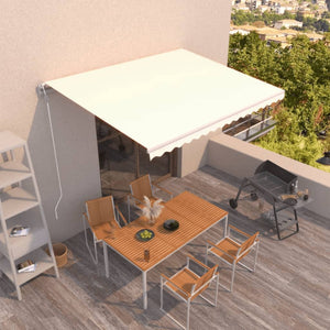 VidaXL Luifel automatisch uittrekbaar 400x350 cm crèmekleurig