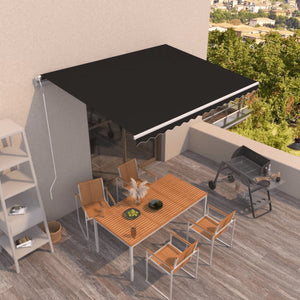 VidaXL Luifel automatisch uittrekbaar 400x350 cm antracietkleurig