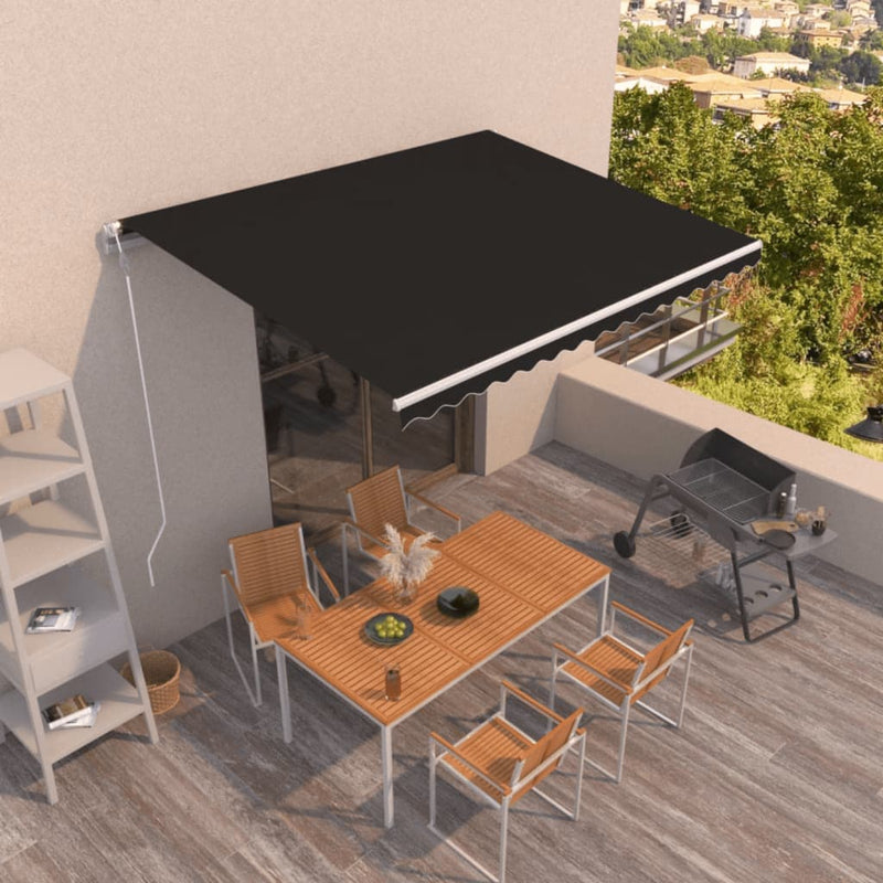 Load image into Gallery viewer, VidaXL Luifel automatisch uittrekbaar 400x350 cm antracietkleurig
