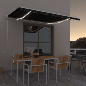 VidaXL Luifel automatisch met LED en windsensor 400x350 cm antraciet