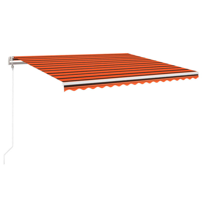 Load image into Gallery viewer, VidaXL Luifel automatisch met LED windsensor 400x350 cm oranje bruin
