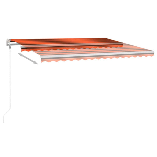 VidaXL Luifel automatisch met LED windsensor 400x350 cm oranje bruin