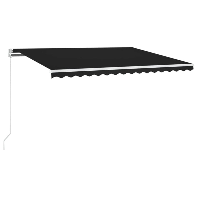 Load image into Gallery viewer, VidaXL Luifel handmatig uittrekbaar met LED 450x350 cm antracietkleur
