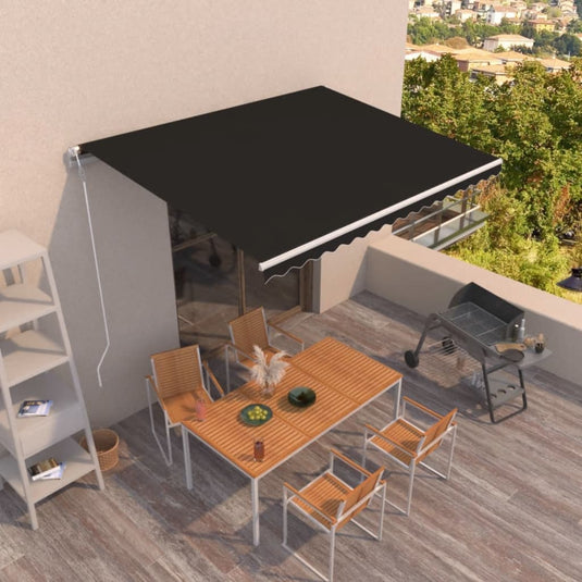VidaXL Luifel automatisch uittrekbaar 450x350 cm antracietkleurig