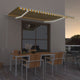 VidaXL Luifel automatisch met LED en windsensor 450x350 cm geel wit