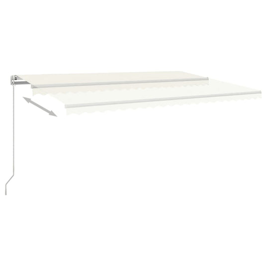 VidaXL Luifel handmatig uittrekbaar 500x350 cm crèmekleurig