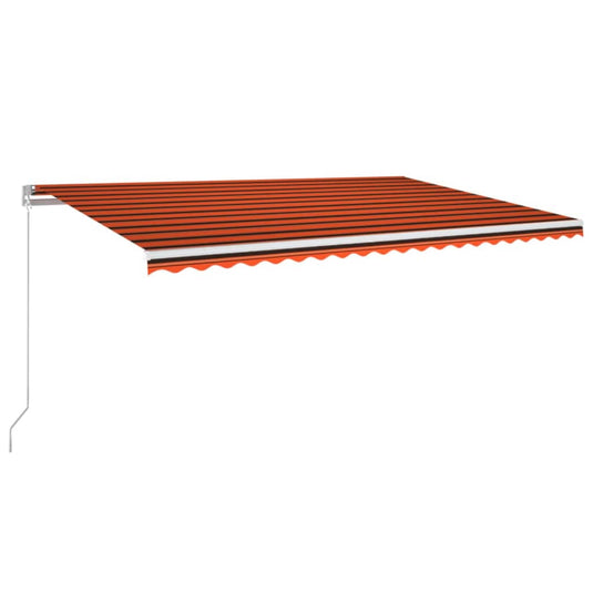 VidaXL Luifel handmatig uittrekbaar 500x350 cm oranje en bruin