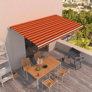 VidaXL Luifel handmatig uittrekbaar 500x350 cm oranje en bruin