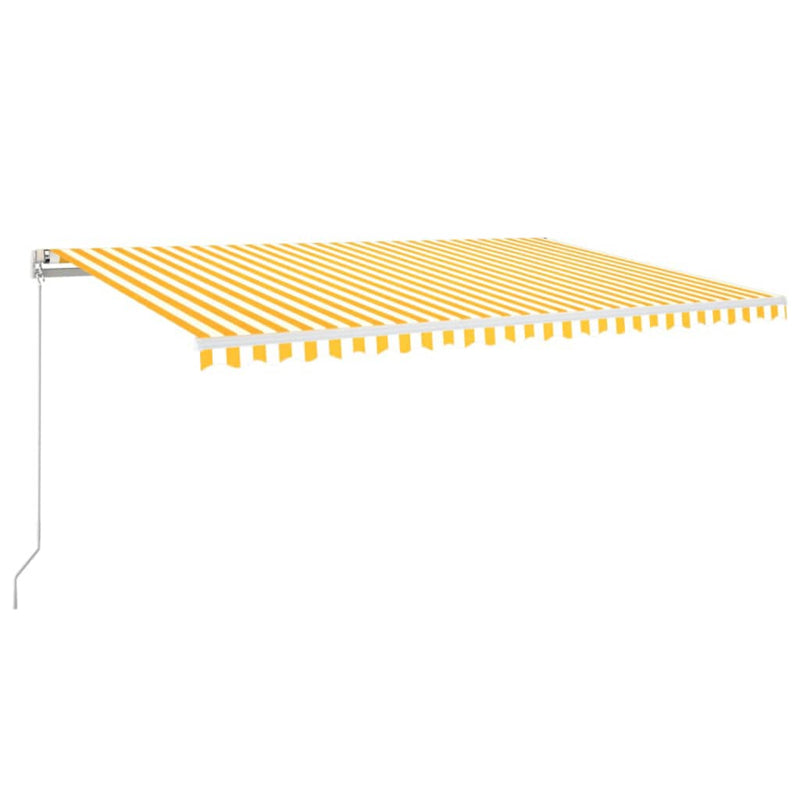 Load image into Gallery viewer, VidaXL Luifel handmatig uittrekbaar met LED 500x350 cm geel en wit
