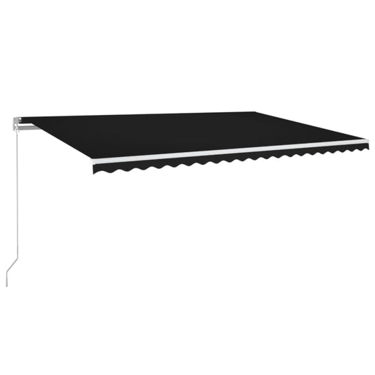 VidaXL Luifel handmatig uittrekbaar met LED 500x350 cm antracietkleur