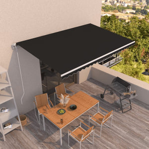 VidaXL Luifel automatisch uittrekbaar 500x350 cm antracietkleurig