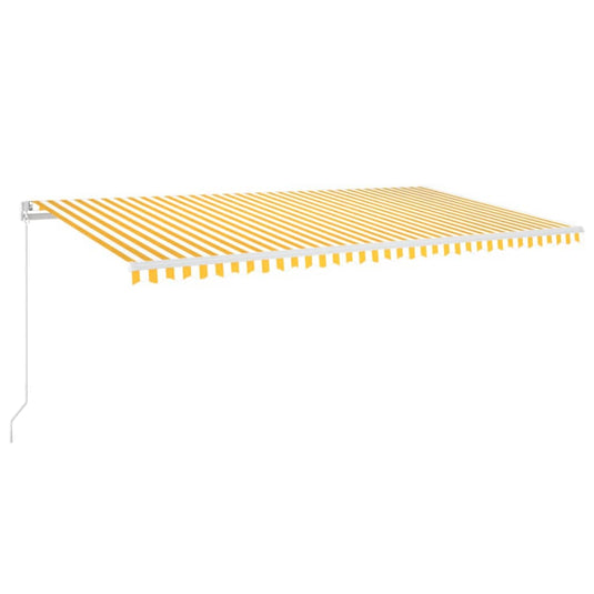 VidaXL Luifel handmatig uittrekbaar 600x350 cm geel en wit