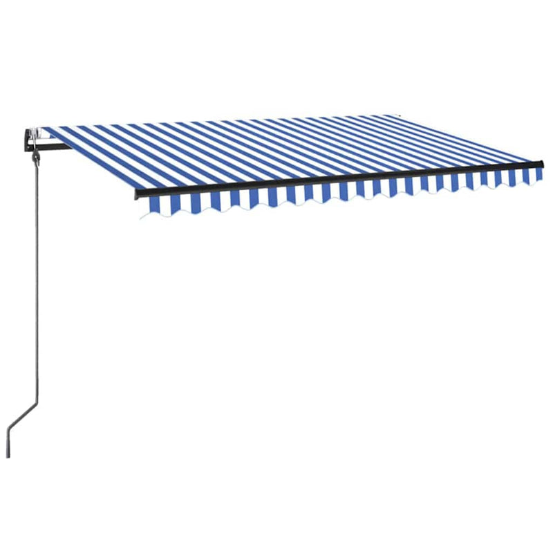 Afbeelding laden in galerijviewer, Vidaxl luifel automatisch met led en windsensor 300x250 cm blauw wit

