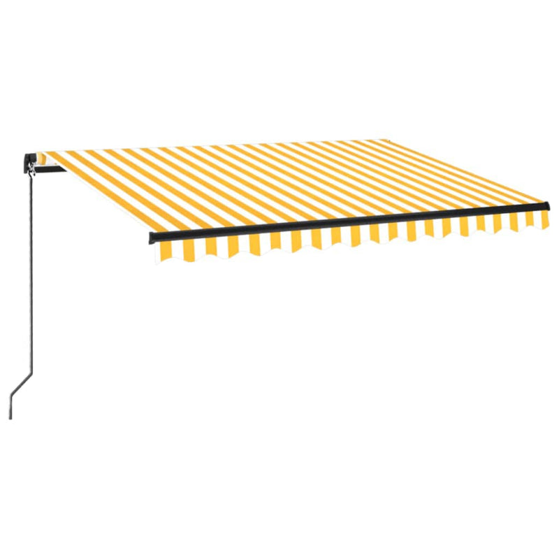 Load image into Gallery viewer, VidaXL Luifel handmatig uittrekbaar 350x250 cm geel en wit
